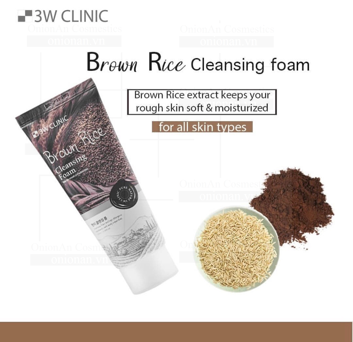 Sữa Rửa Mặt Chiết Xuất Từ Gạo 3W Clinic Brown Rice Foam Cleansing
